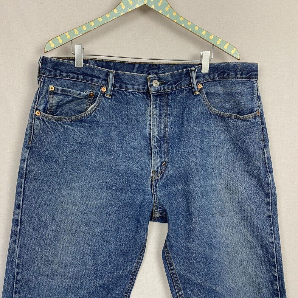 Levis 505 Regular Fit Mens 40x30 Straight Leg Jeans Blue Medium Wash 505 0216 - Picture 4 of 16